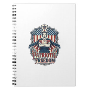 Patriottische Verpleegster Vector Grafische T-shir Notitieboek