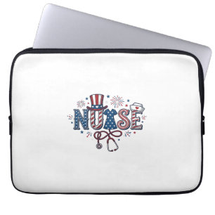 Patriottische Verpleegster Vintage Gravure Vector  Laptop Sleeve