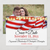 Patriottische versiering aangepaste foto Save The Aankondiging (Voorkant / Achterkant)