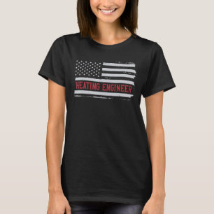 Patriottische verwarmingstoestel VS Vlag Plumber P T-shirt