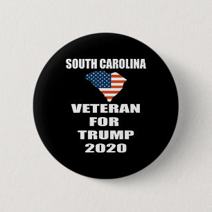 Patriottische Veteraan Voor Trump South Carolina V Ronde Button 5,7 Cm