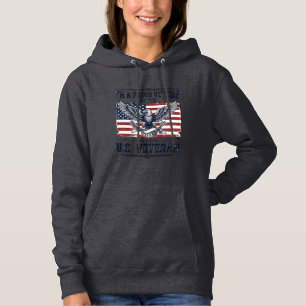 Patriottische Veteranen Adelaar Vintage Gravure Sh Hoodie