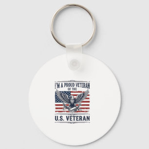 Patriottische Veteranen Adelaar Vintage Gravure Sh Sleutelhanger