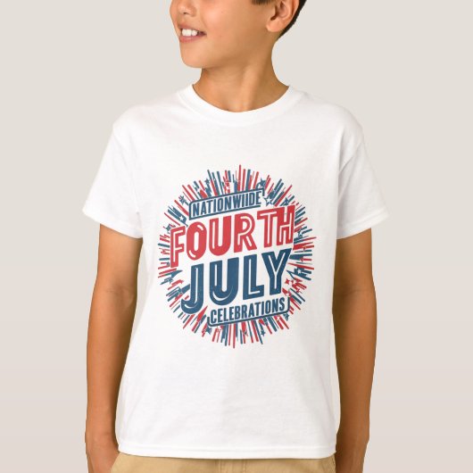 Patriottische Vibes: Vierde juli T-shirt (Voorkant)