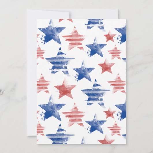 Patriottische vier juli BBQ-feest uitnodiging (Achterkant)