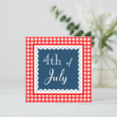 Patriottische vierde juli BBQ picknick uitnodiging (Staand voorkant)