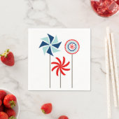 Patriottische Vierde Juli Pinwheel Napkin Servet (Insitu)