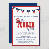 Patriottische viering van de vierde juli feestbann kaart (Voorkant / Achterkant)