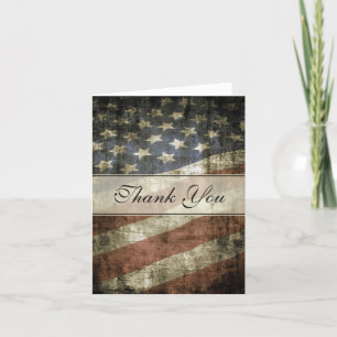 Patriottische Vintage Amerikaanse Vlag  Bedankkaart