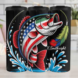 Patriottische vis springwater lokken thermosbeker