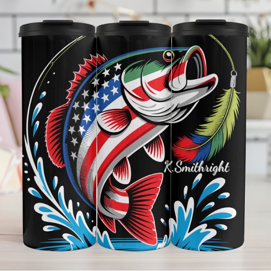 Patriottische vis springwater lokken thermosbeker