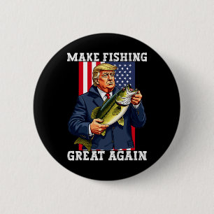 Patriottische visser maakt weer groot Gevist' Funn Ronde Button 5,7 Cm