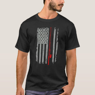 Patriottische Visser Vader Usa Vlag Vissersstok Am T-shirt