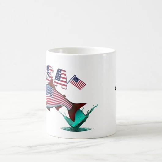 Patriottische vlag bedekte regenboogforel magische mok (Center)