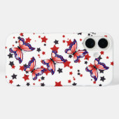 Patriottische vlag Butterflies Case-Mate iPhone Case (Achterkant (horizontaal))