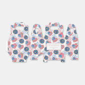 Patriottische Vlag Donuts Vuurwerk 4th of Juli Fee Bedankdoosjes (Uitgevouwen)