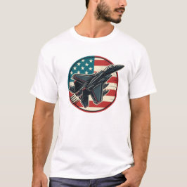 Patriottische Vlag en F-15 Jet T-shirt