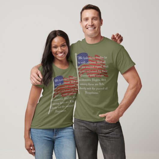 Patriottische vlag en onafhankelijkheidsverklaring t-shirt (Unisex)