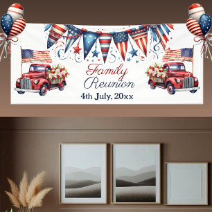 Patriottische Vlag Familie Reünie 4 juli Vlaggenli Spandoek