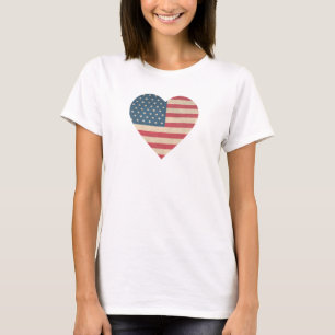 Patriottische vlag Heart Vierde juli T-shirt