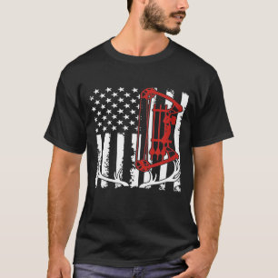 Patriottische vlag jager snijboogschieten Antler T-shirt