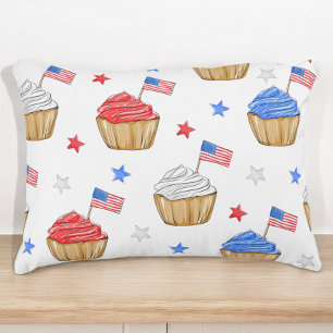 Patriottische Vlag Ster Cupcake Rood Wit Blauw Accent Kussen