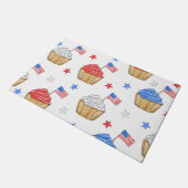 Patriottische Vlag Ster Cupcake Rood Wit Blauw Deurmat (Schuin)