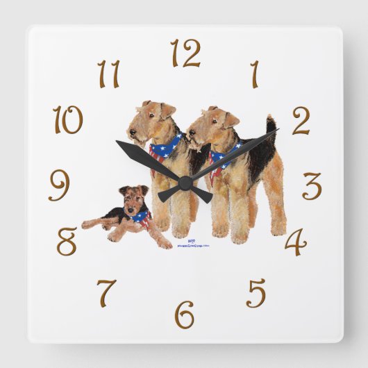 Patriottische vlag Trio Vierkante Klok (Voorkant)