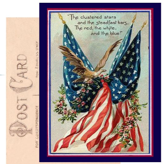   Patriottische Vlag van 4 juli Briefkaart