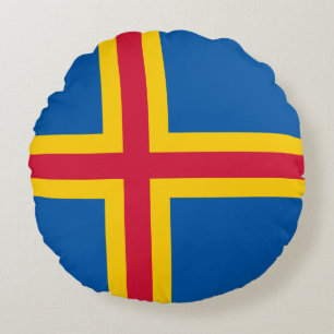 Patriottische vlag van Åland-eilanden Rond Kussen