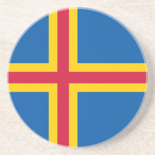 Patriottische vlag van Åland-eilanden Zandsteen Onderzetter
