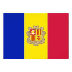 Patriottische vlag van Andorra Foto Afdruk