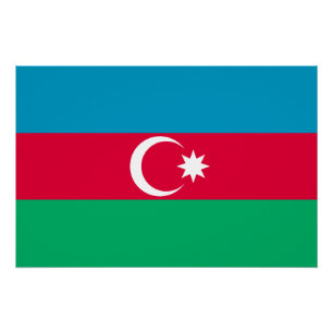 Patriottische vlag van Azerbeidzjan Perfect Poster