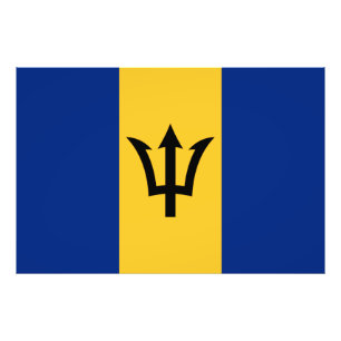 Patriottische vlag van Barbados Foto Afdruk