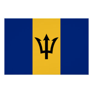 Patriottische vlag van Barbados Perfect Poster