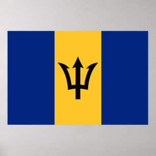 Patriottische vlag van Barbados Poster