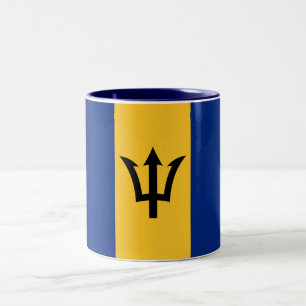 Patriottische vlag van Barbados Tweekleurige Koffiemok