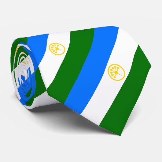 Patriottische vlag van Bashkortostan Stropdas (Opgerold)