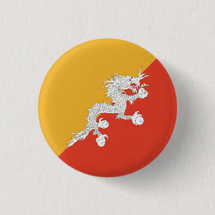 Patriottische vlag van Bhutan Ronde Button 3,2 Cm