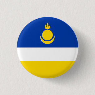 Patriottische vlag van Boerjatië Ronde Button 3,2 Cm