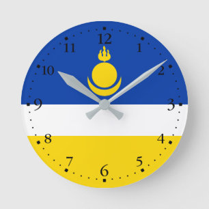 Patriottische vlag van Boerjatië Ronde Klok