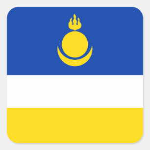 Patriottische vlag van Boerjatië Vierkante Sticker