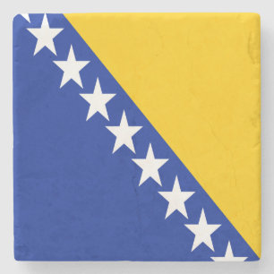 Patriottische vlag van Bosnië en Herzegovina Stenen Onderzetter
