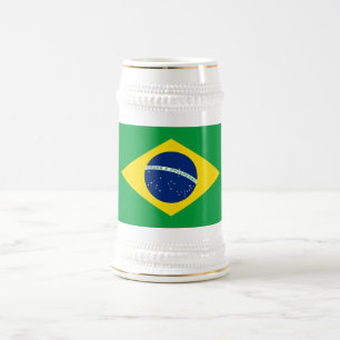Patriottische vlag van Brazilië Bierpul
