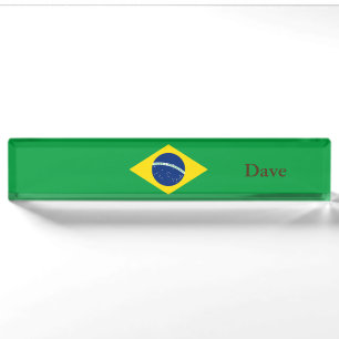 Patriottische vlag van Brazilië Naambordje