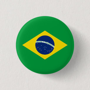 Patriottische vlag van Brazilië Ronde Button 3,2 Cm