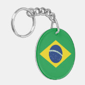 Patriottische vlag van Brazilië Sleutelhanger (Voorkant Links)