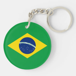 Patriottische vlag van Brazilië Sleutelhanger