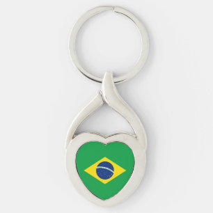 Patriottische vlag van Brazilië Sleutelhanger
