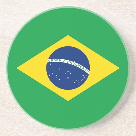 Patriottische vlag van Brazilië Zandsteen Onderzetter (Voorkant)
